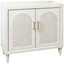 Cane Arch Two Door White Faux Wood Woven Cane Chest