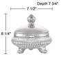 Canicatti 7 1/2" High Silver and Crystal Jar with Lid