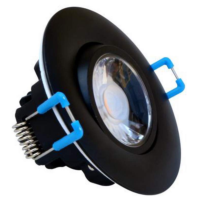 Image 1 Canless 3" Round Gimbal Black 8 Watt LED Downlight
