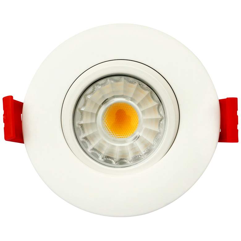 Image 1 Canless 3" Round Gimbal White 8 Watt LED 5 Color Adjustable Downlight