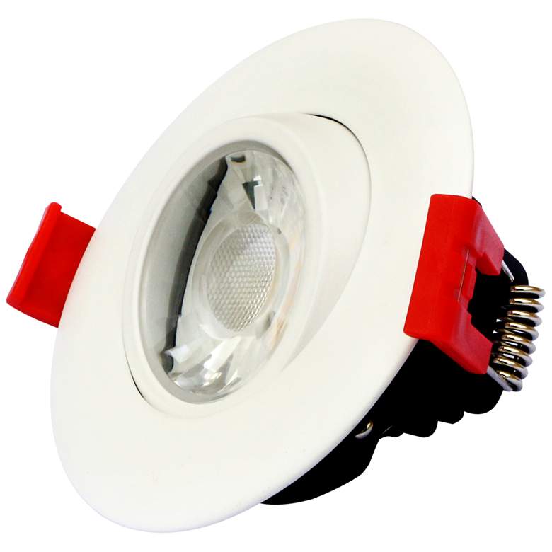Image 2 Canless 3" Round Gimbal White 8 Watt LED 5 Color Adjustable Downlight more views