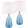 Canley Blue Frosted Glass Table Lamp Set of 2
