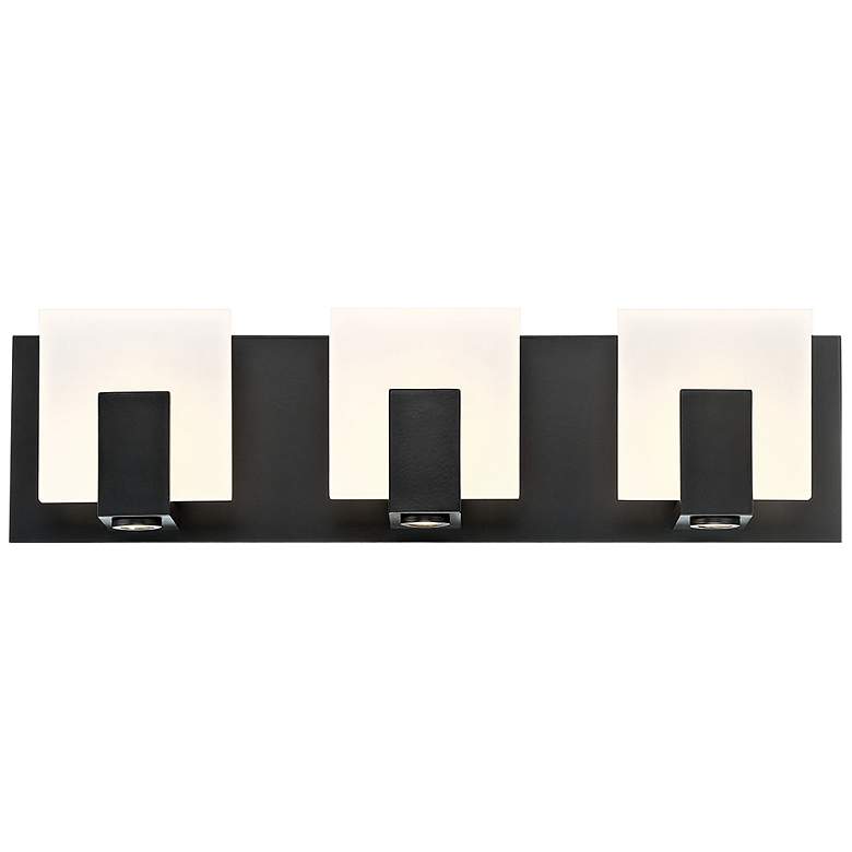 Image 1 Canmore 20 1/4"W Matte Black 3-Light LED Vanity Bath Light