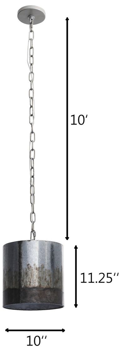 Cannery 10" Ombre Galvanized Mini Pendant