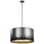 Cannery 21" Wide 4-Light Ombre Galvanized Drum Pendant