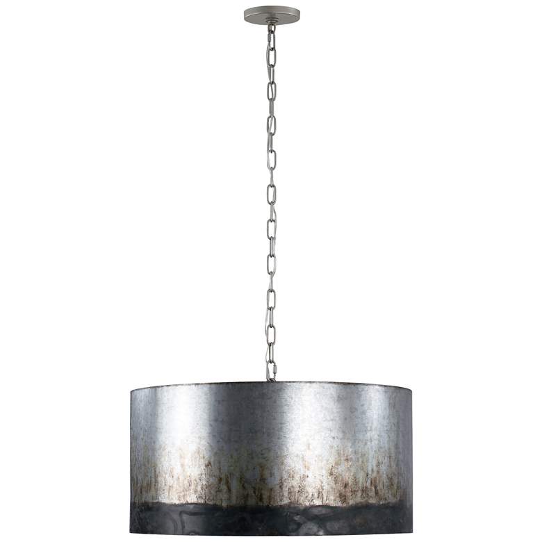 Image 4 Cannery 21" Wide 4-Light Ombre Galvanized Drum Pendant more views