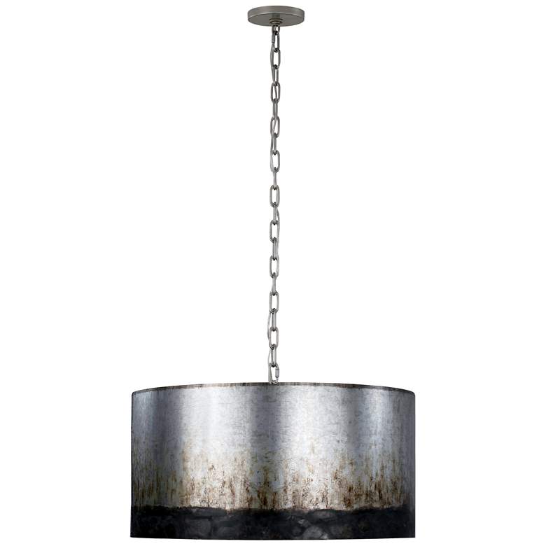Image 5 Cannery 21" Wide 4-Light Ombre Galvanized Drum Pendant more views