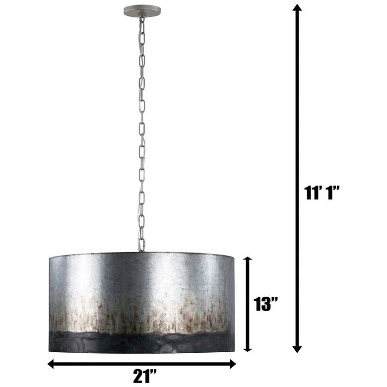 Image 6 Cannery 21" Wide 4-Light Ombre Galvanized Drum Pendant more views