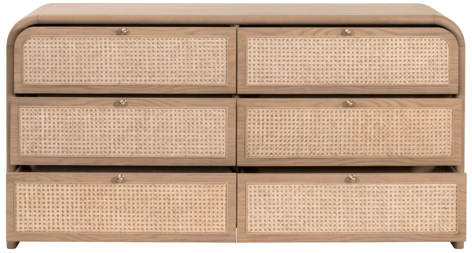 Image 2 Cannes 6-Drawer Double Dresser, Natural Oak, Cane more views