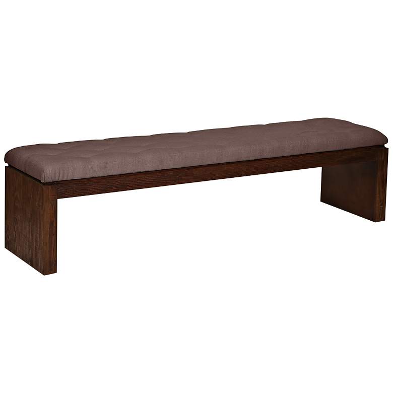Image 1 Cannes Brown Fabric Tufted Bench