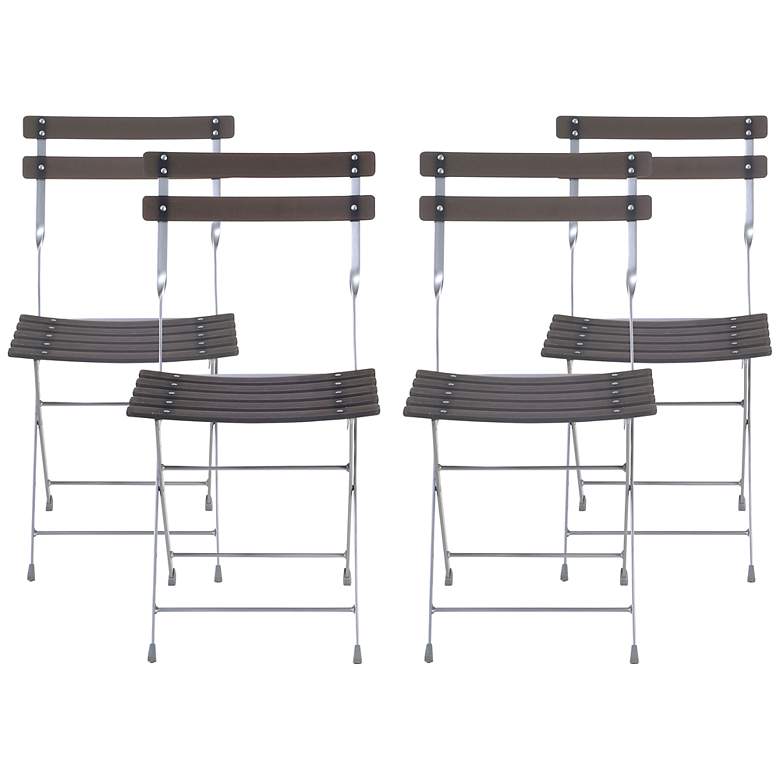 Image 1 Cannes Graphite Black Acrylic Folding Chair Set of 4