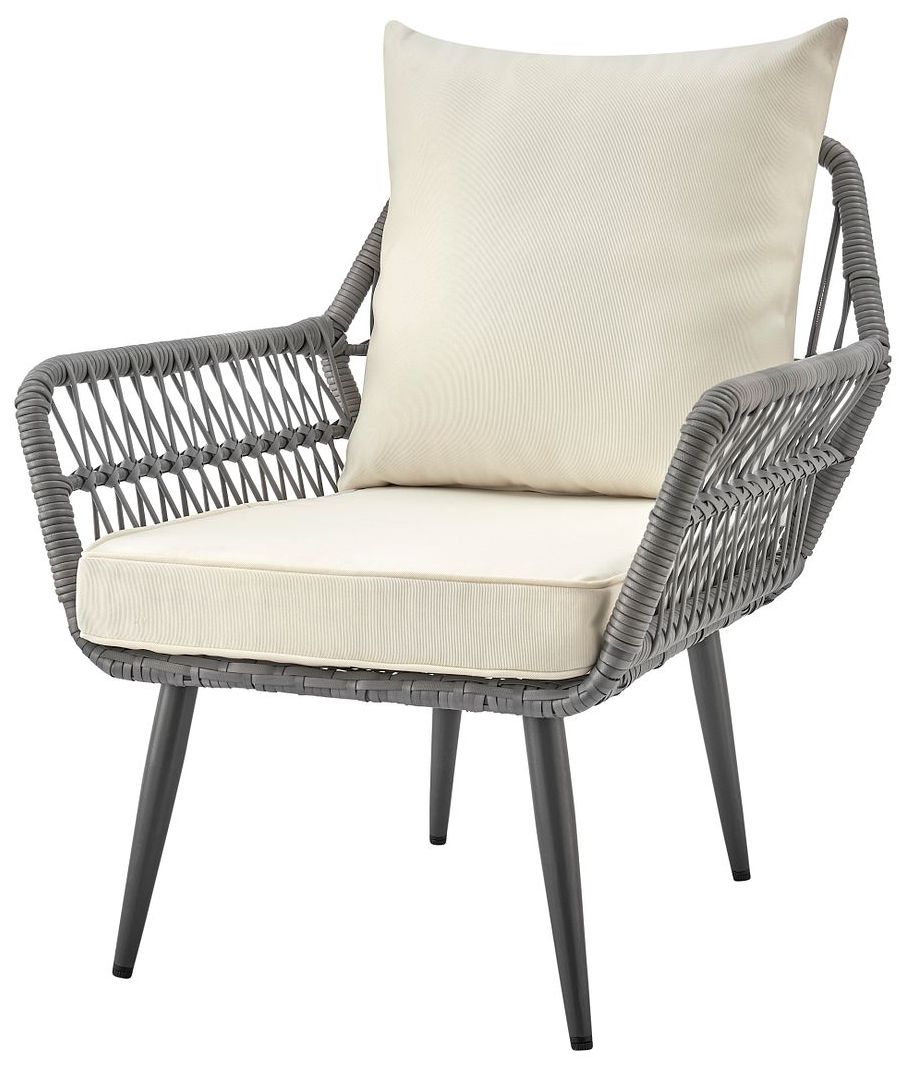 Image 5 Cannes Patio 2-Person Seating Group with End Table with Cream Cushions more views