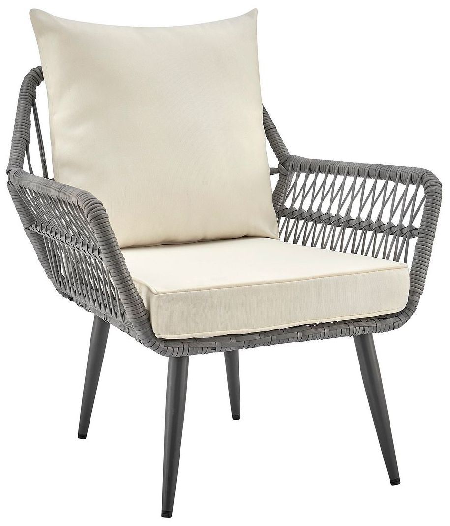 Image 7 Cannes Patio 2-Person Seating Group with End Table with Cream Cushions more views