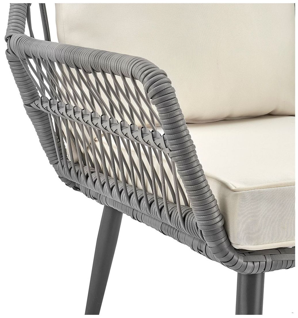 Cannes Patio 2-Person Seating Group with End Table with Cream Cushions