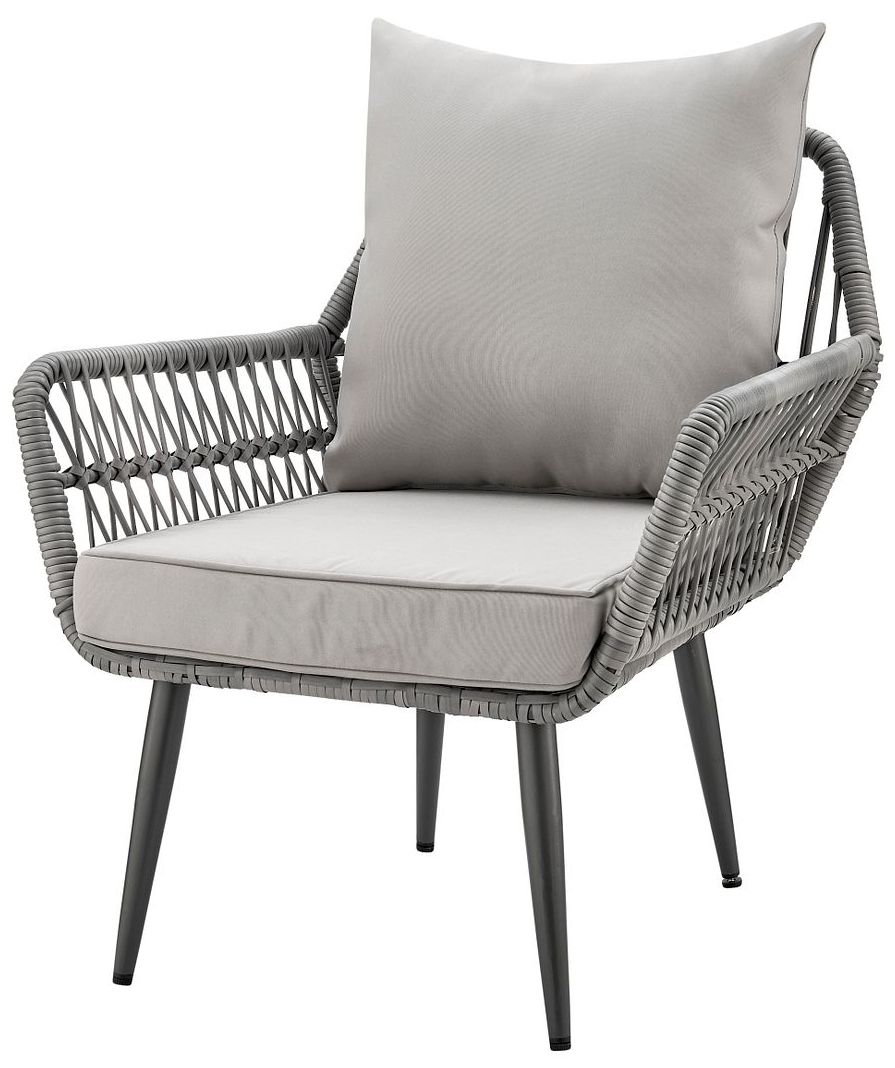 Image 5 Cannes Patio 2-Person Seating Group with End Table with Grey Cushions more views