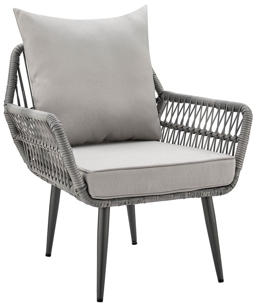 Image 7 Cannes Patio 2-Person Seating Group with End Table with Grey Cushions more views