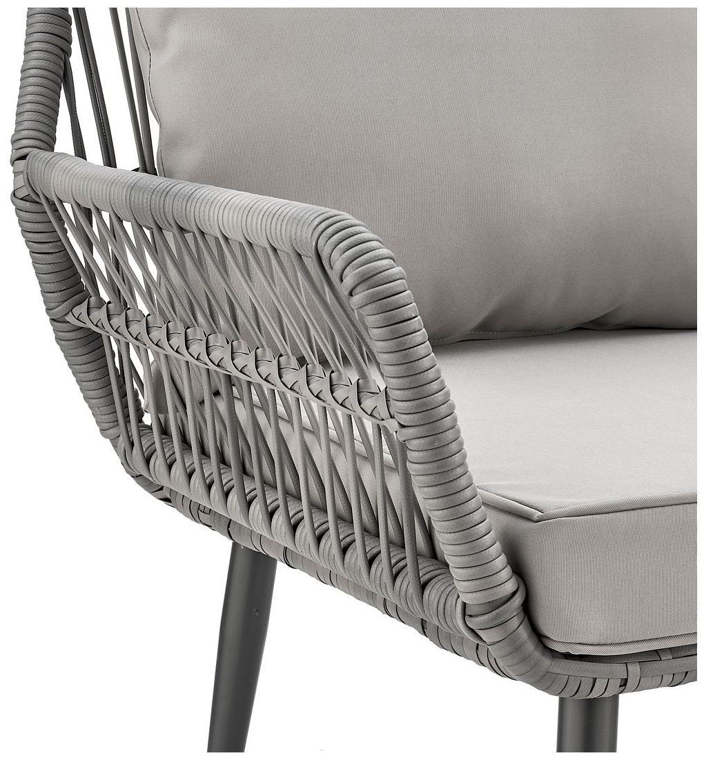 Cannes Patio 2-Person Seating Group with End Table with Grey Cushions