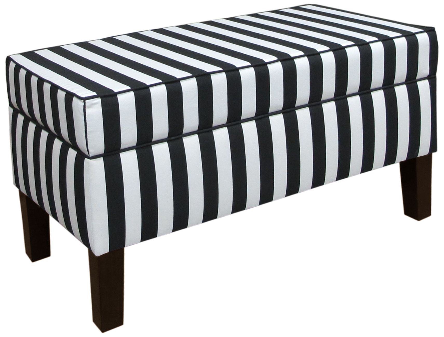 Black and white storage outlet ottoman