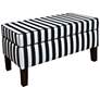 Canopy 38 1/2" Wide Stripe Black and White Storage Bench