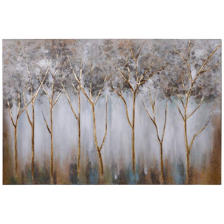 Image 1 Canopy Leaves - Handpainted Canvas - 48in W X 1in Ht X 32in D