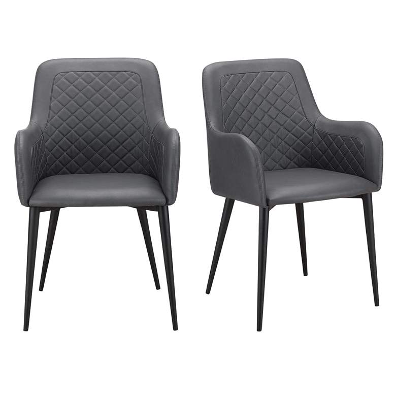 Image 1 Cantata Dining Chair Slate Vegan Leather - Set of Two