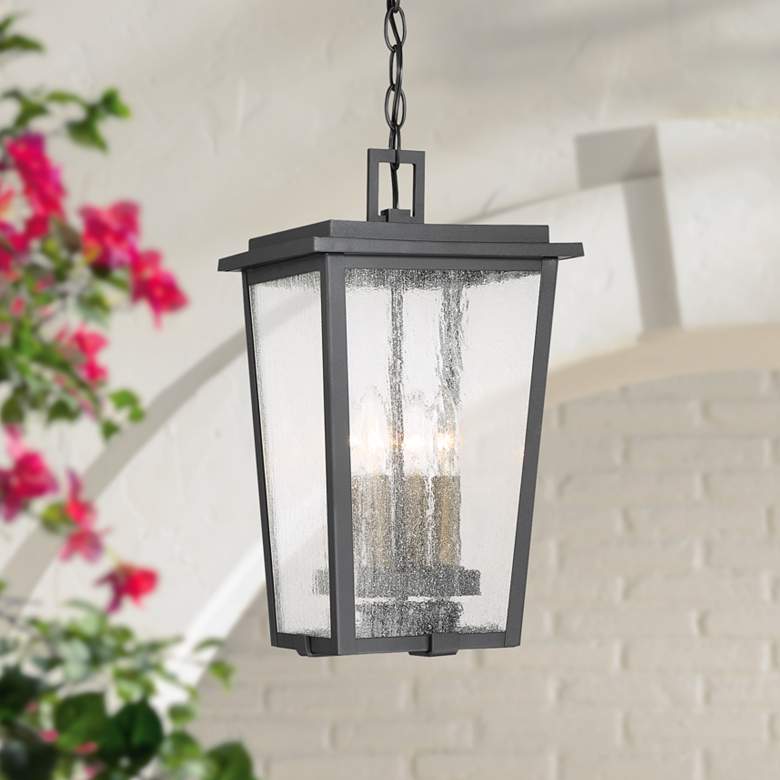 Image 1 Cantebury 16 1/4 inch High Sand Black Outdoor Hanging Light