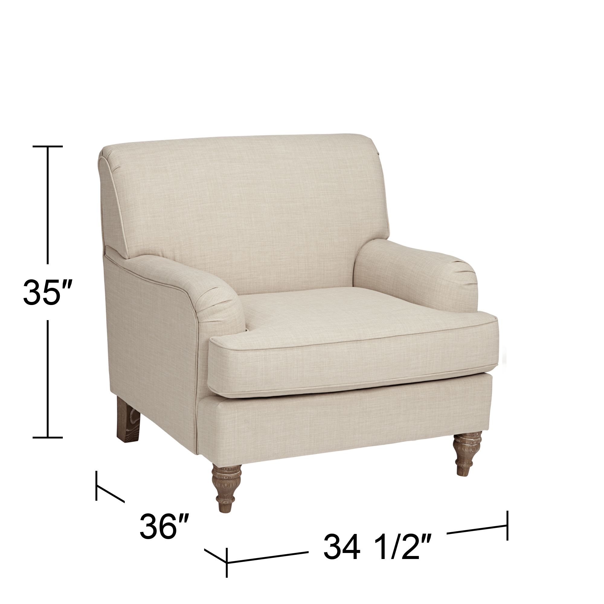 linen upholstered armchair