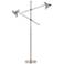 Canterbury Brushed Steel Metal 2-Light Adjustable Floor Lamp