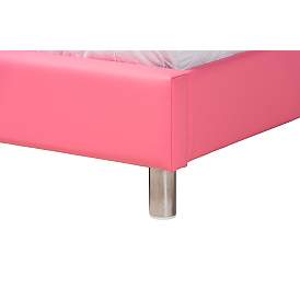 Image5 of Canterbury Pink Faux Leather 3-Piece Full Size Bedroom Set more views