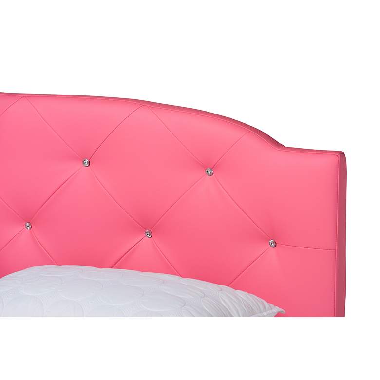 Image 4 Canterbury Pink Faux Leather 3-Piece Queen Size Bedroom Set more views