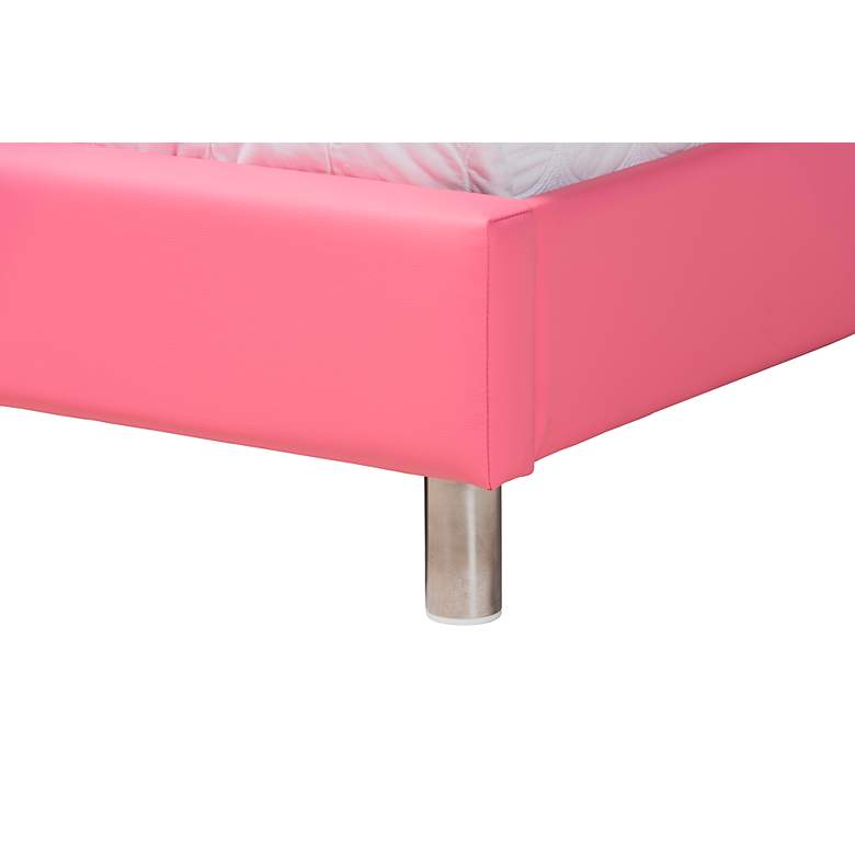 Image 5 Canterbury Pink Faux Leather 3-Piece Queen Size Bedroom Set more views