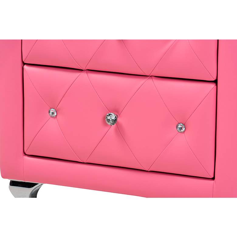 Image 6 Canterbury Pink Faux Leather 3-Piece Queen Size Bedroom Set more views