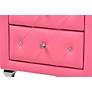 6_Canterbury Pink Faux Leather 3-Piece Queen Size Bedroom Set more views