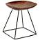 Cantilever 20" High Wood and Iron Square Stool