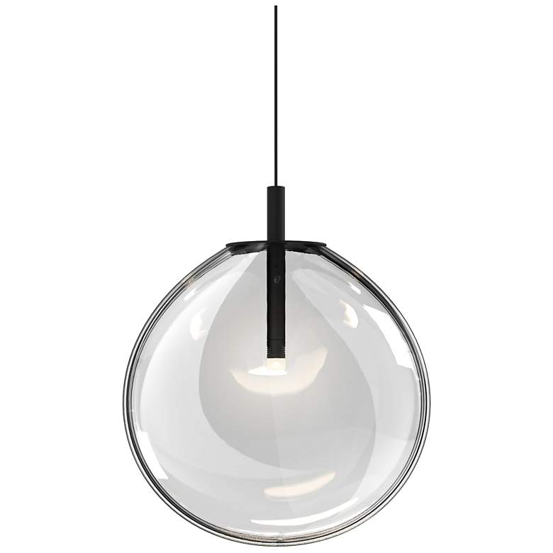 Image 1 Cantina 12" Wide Satin Black Medium LED Pendant