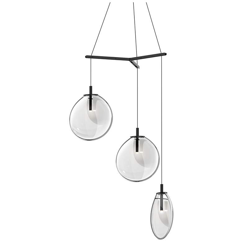 Image 1 Cantina 15" Wide 3-Light Satin Black Pendant