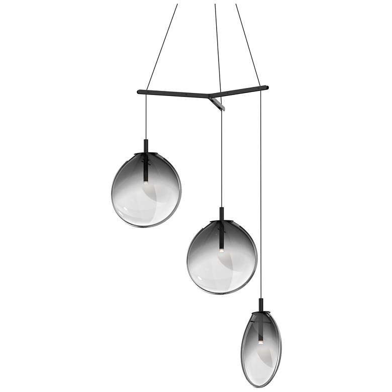 Image 1 Cantina 15" Wide 3-Light Satin Black Pendant