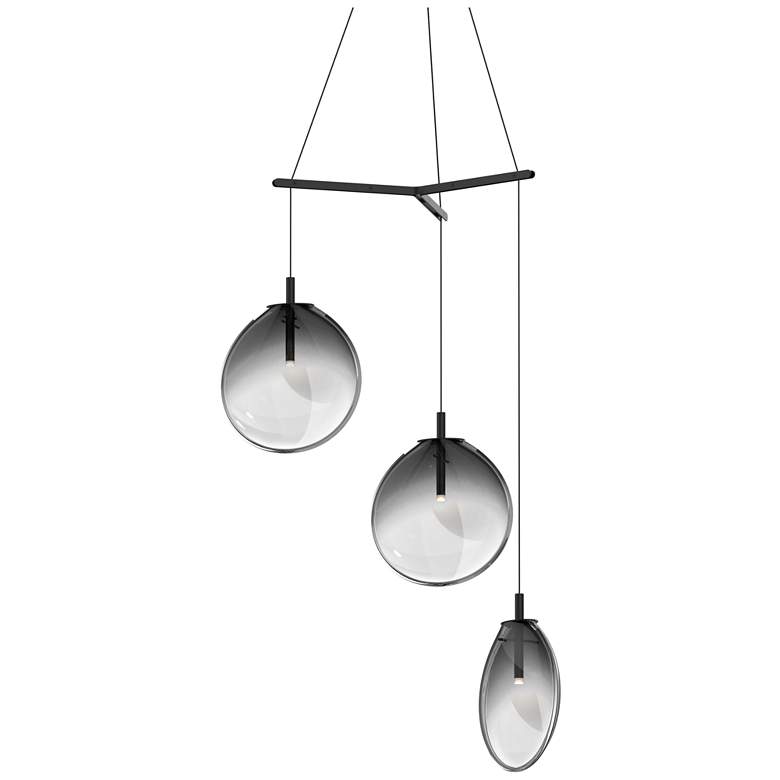 Image 1 Cantina 15 inch Wide 3-Light Satin Black Pendant