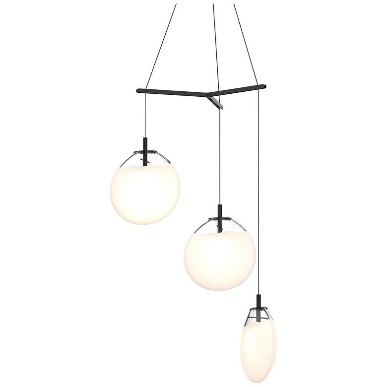 Image 1 Cantina 15 inch Wide 3-Light Satin Black Pendant