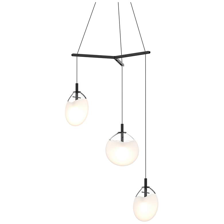 Image 1 Cantina 15" Wide 3-Light Satin Black Pendant