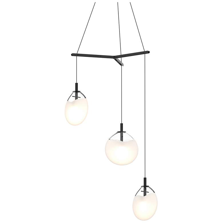 Image 1 Cantina 15 inch Wide 3-Light Satin Black Pendant