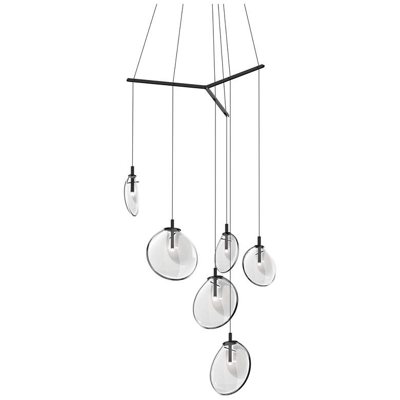 Image 1 Cantina 15" Wide 6-Light Satin Black Pendant