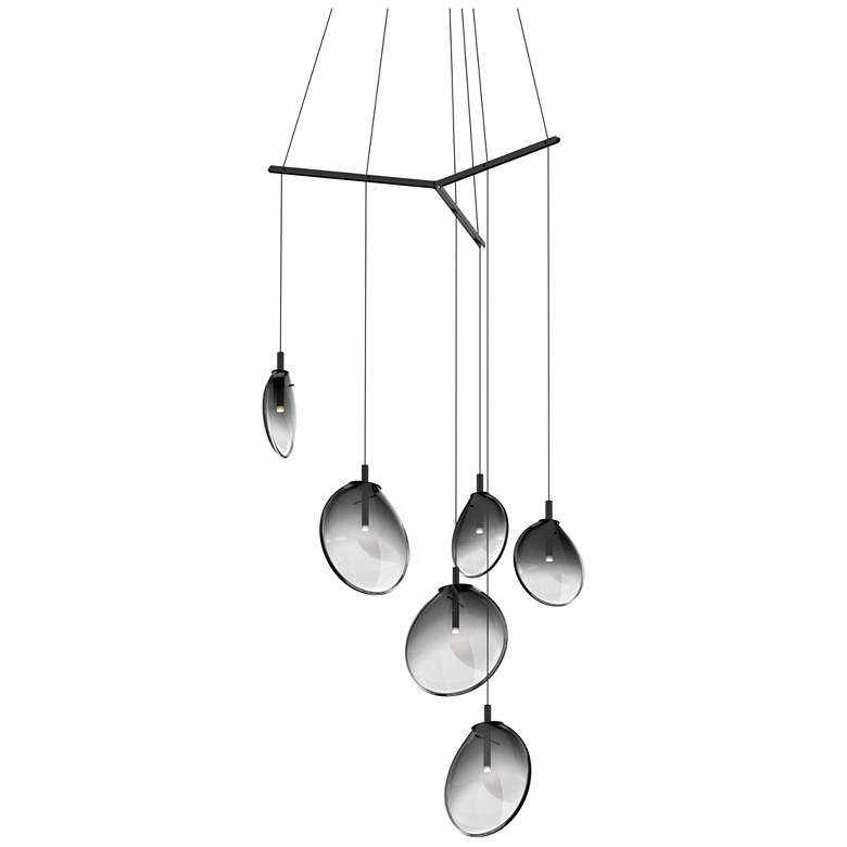 Image 1 Cantina 15" Wide 6-Light Satin Black Pendant