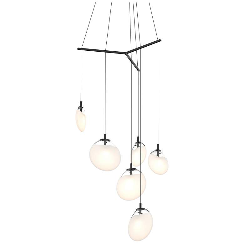 Image 1 Cantina 15" Wide 6-Light Satin Black Pendant