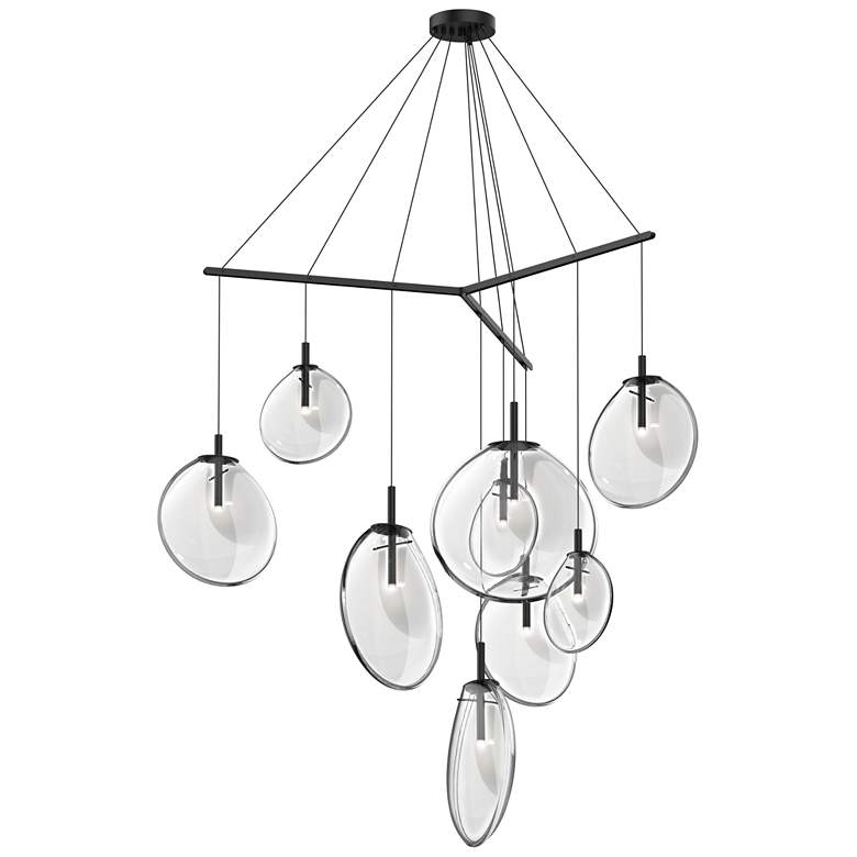 Image 1 Cantina 15" Wide 9-Light Satin Black Pendant