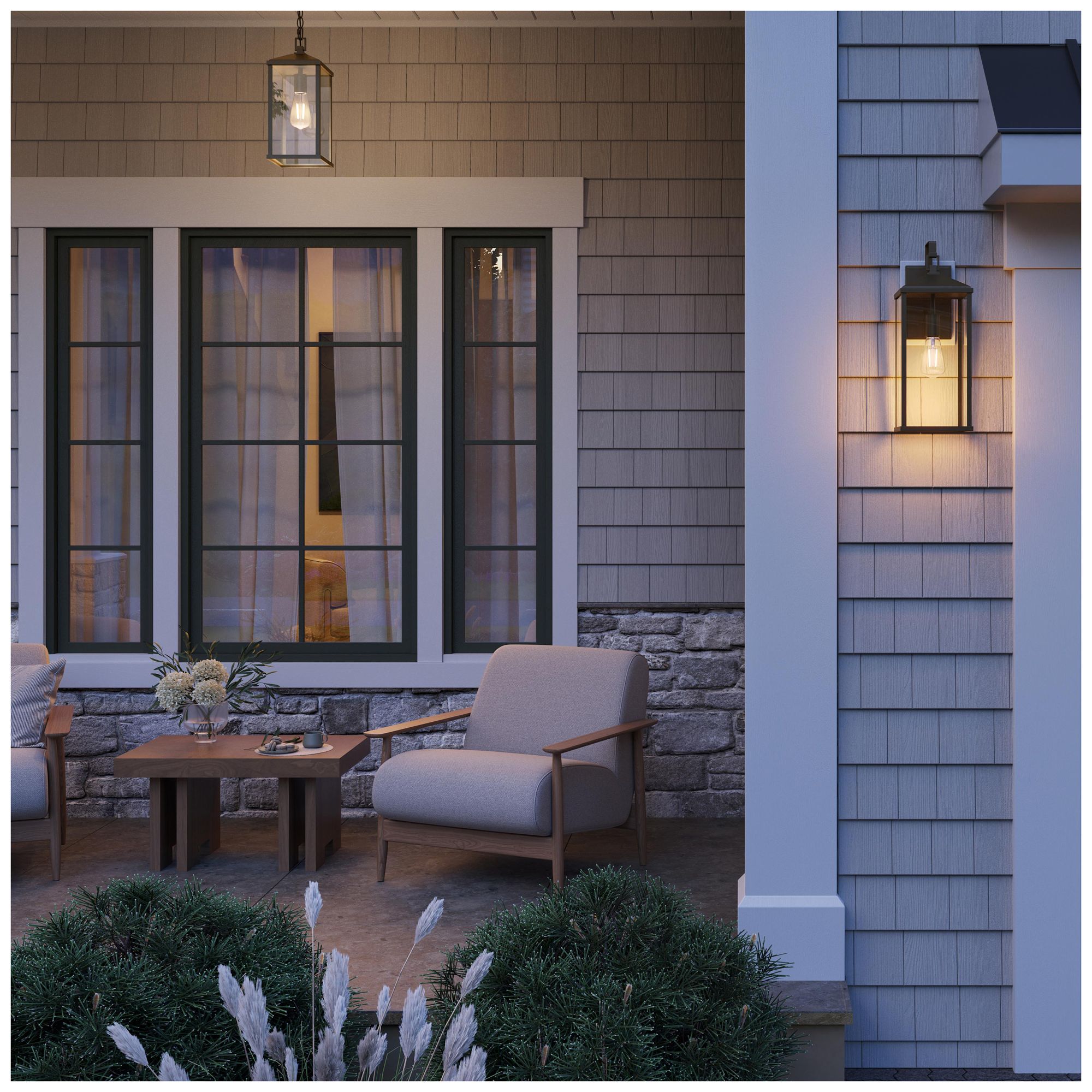 Image 5 Cantley Extra Large Outdoor Wall  Lantern with Clear Glass Panels more views
