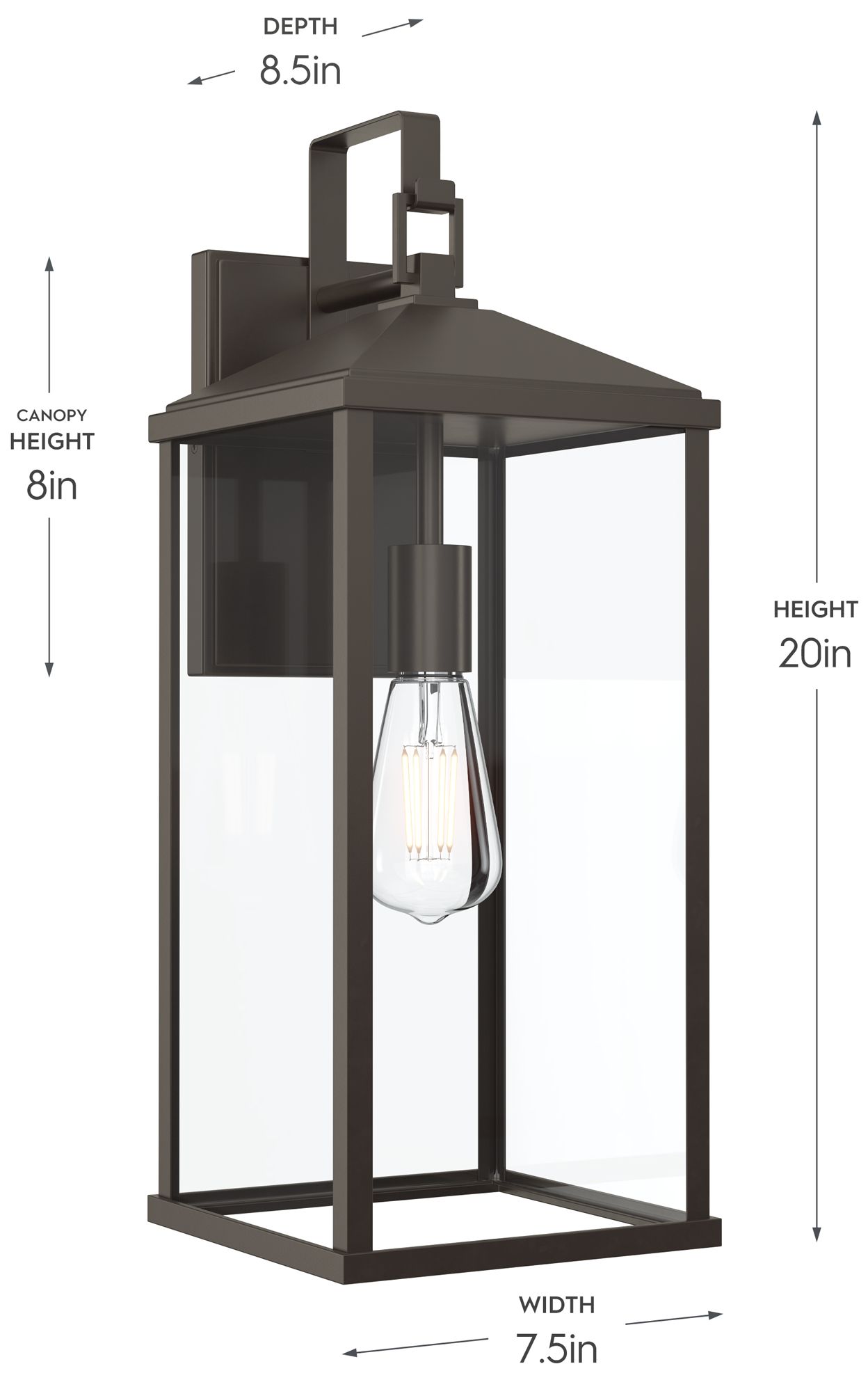 Image 6 Cantley Extra Large Outdoor Wall  Lantern with Clear Glass Panels more views