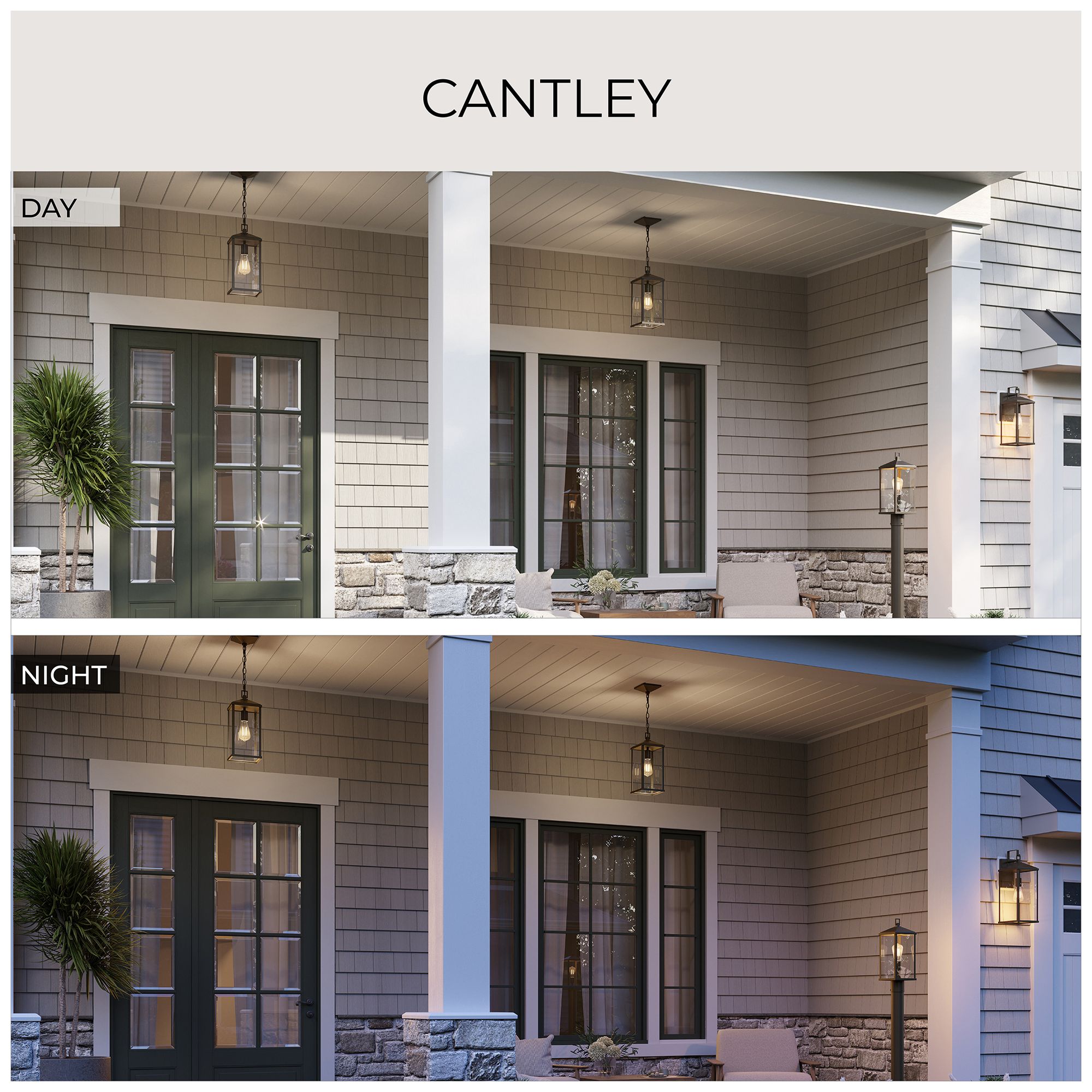 Cantley Extra Large Outdoor Wall  Lantern with Clear Glass Panels