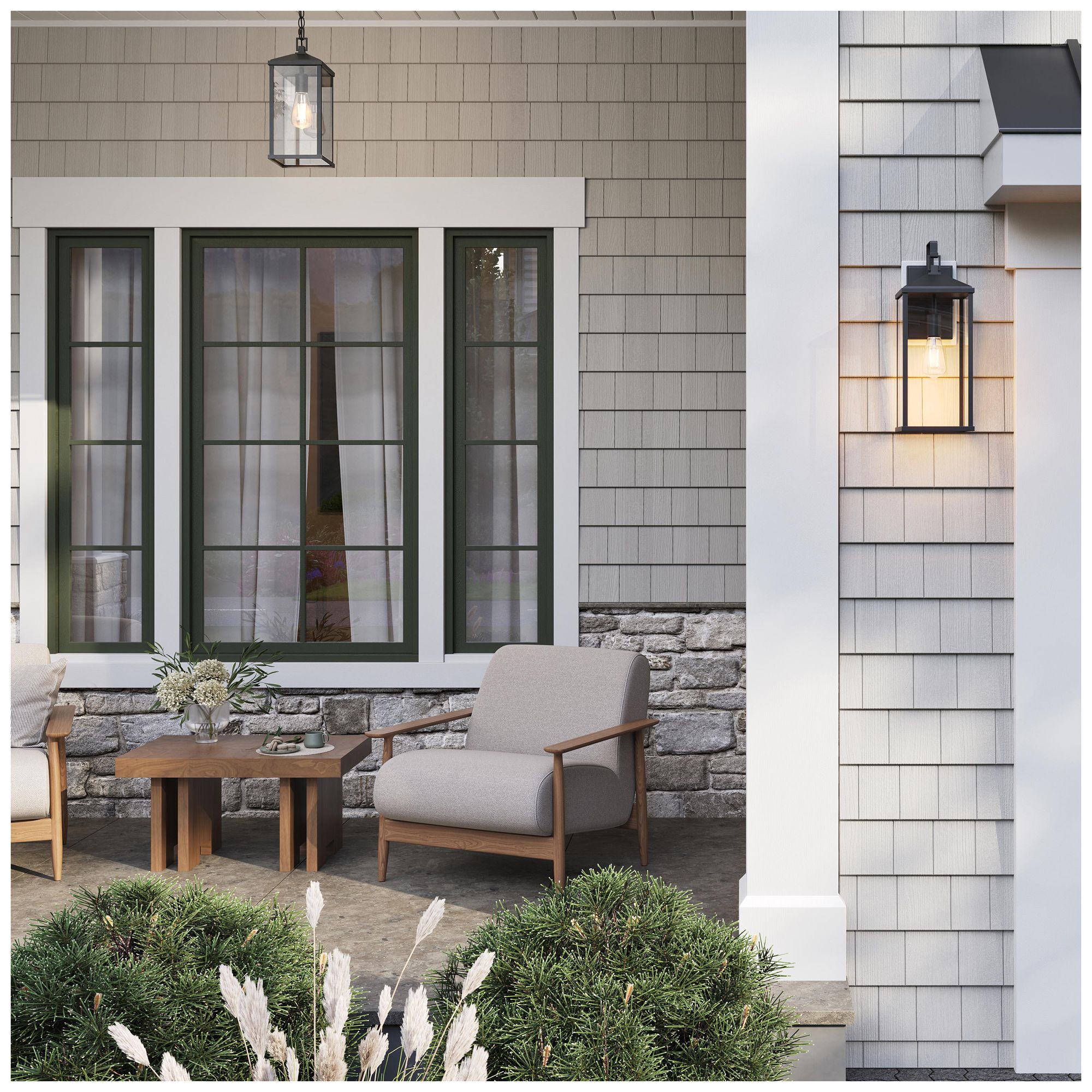 Image 3 Cantley Extra Large Outdoor Wall  Lantern with Clear Glass Panels more views