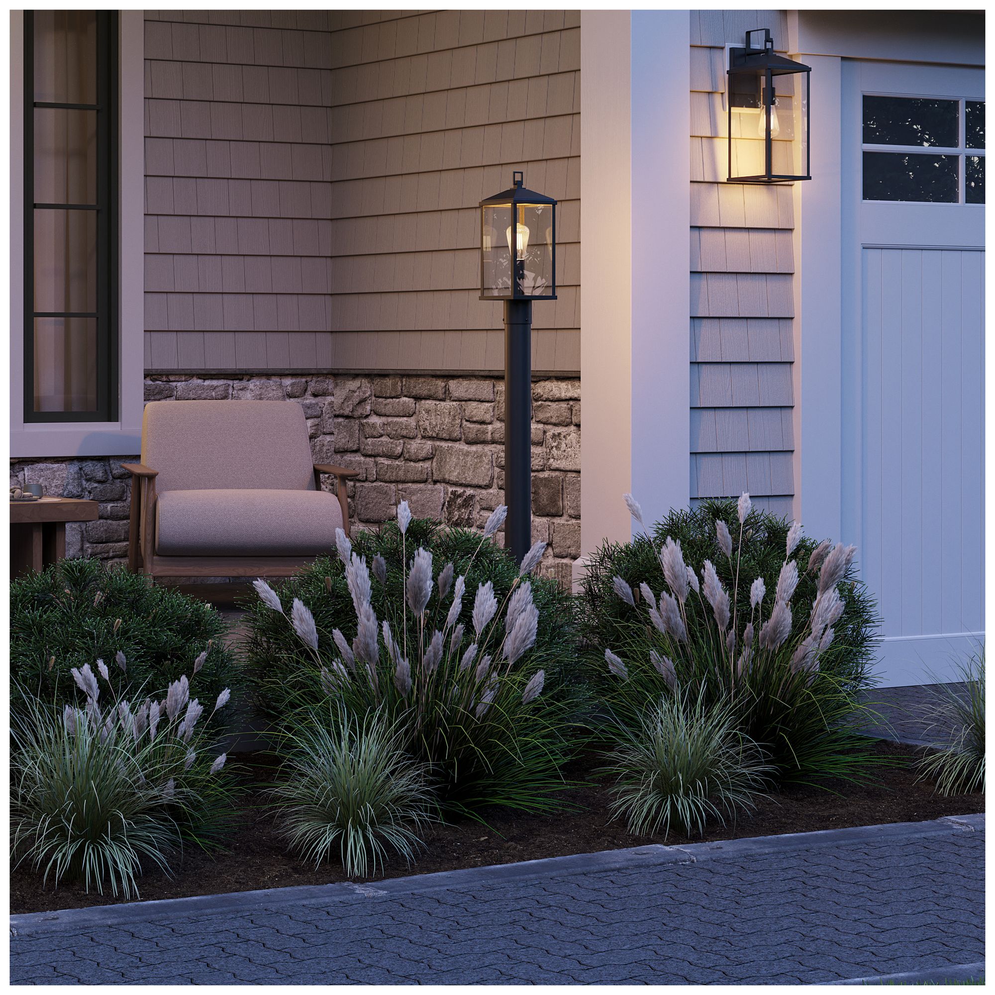 Cantley Extra Large Outdoor Wall  Lantern with Clear Glass Panels